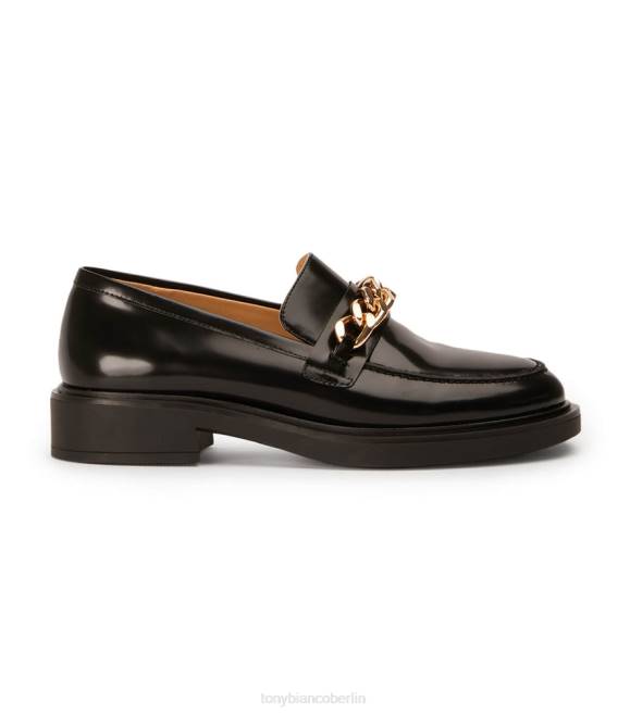 Slipper| de Tony Bianco Frauen Candice-Wohnungen Schwarz hochglänzend 4624586